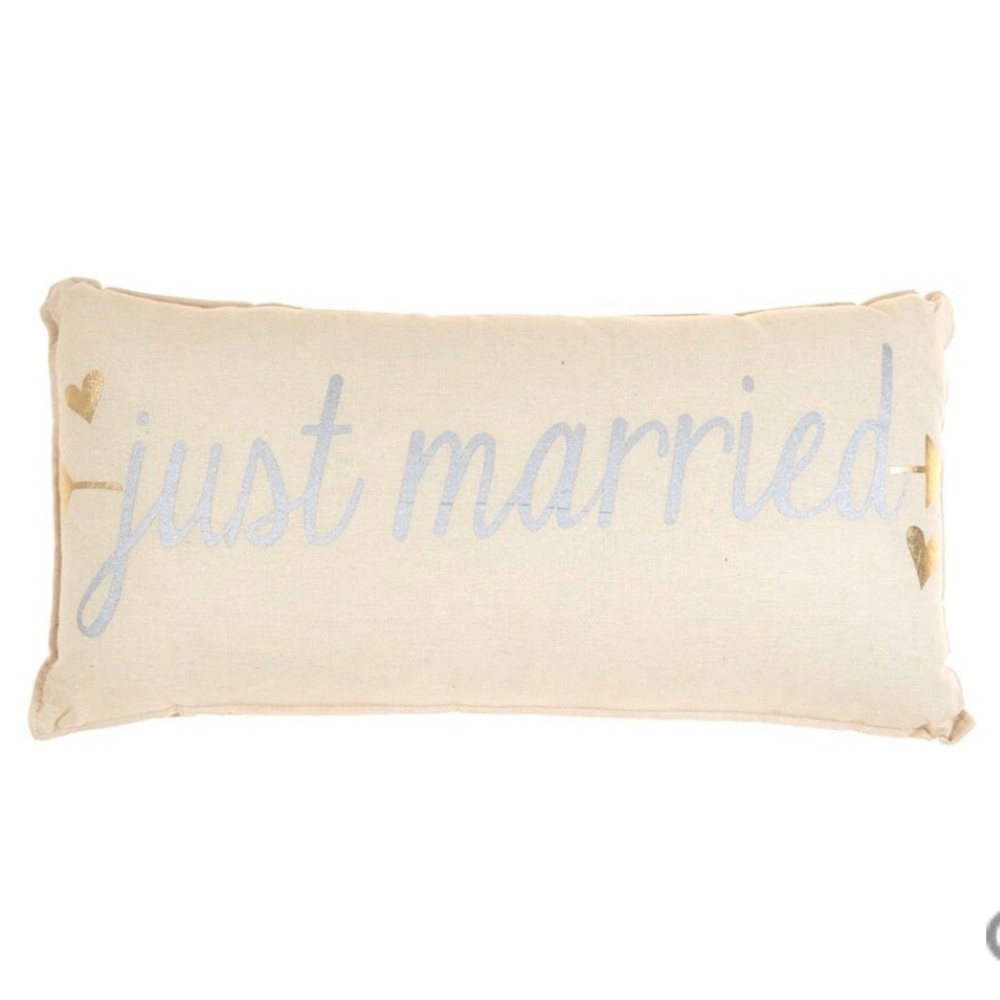 NEW Just Married Throw Pillow